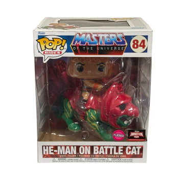 Funko Pop Rides He Man on Battle Cat #84 flocked Target Con exclusive collectible figure in packaging