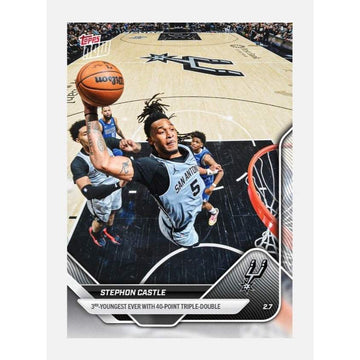 Stephon Castle RC 2026 Topps NOW #164 NBA San Antonio Spurs 40 Point Triple Doub