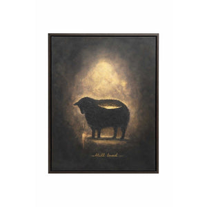 Black Sheep – Original Acrylic Painting with Gold Foil on Canvas Framed 20x24x4