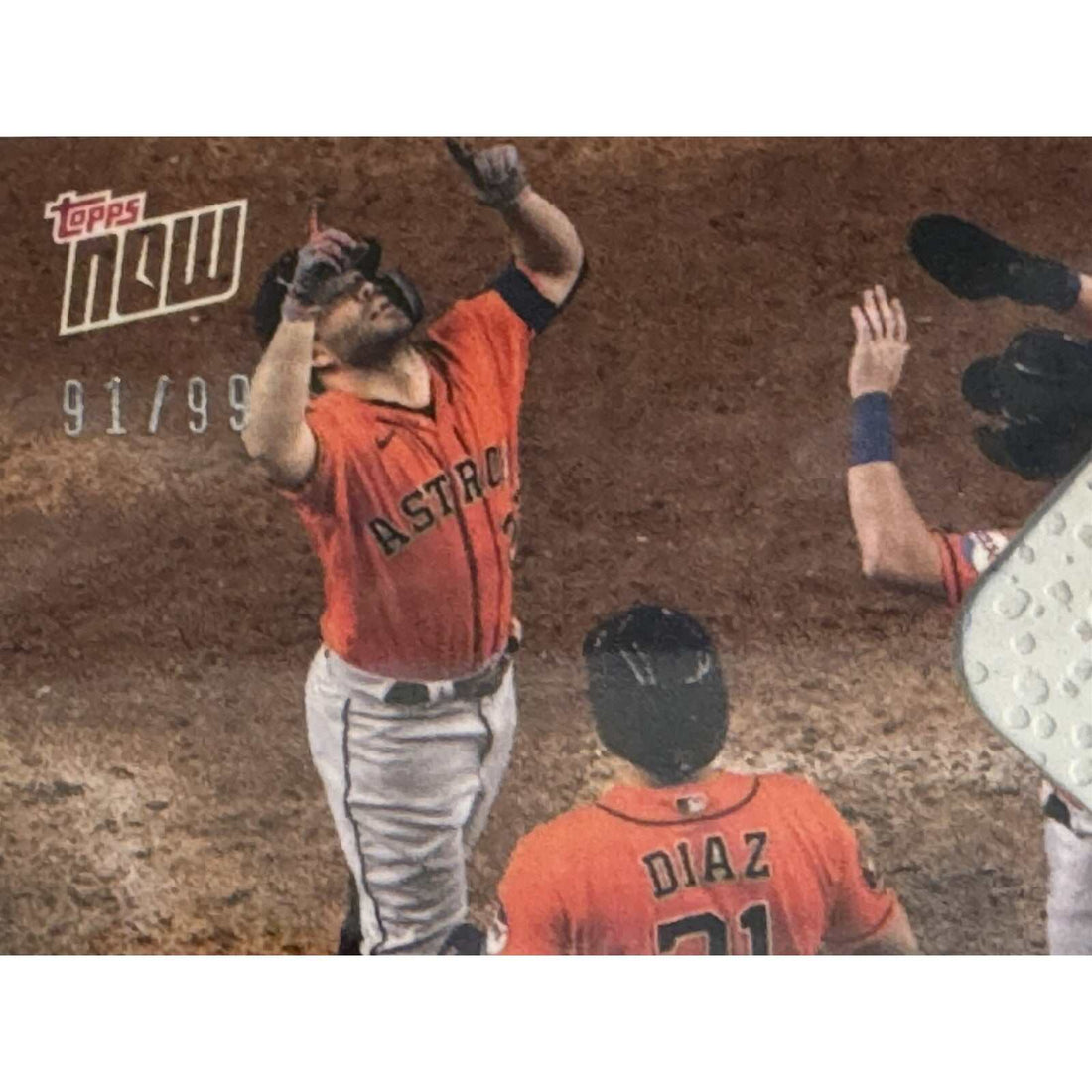 91/99 ALCS 2023 MLB Topps Now Jose Altuve game-used base relic card Astros