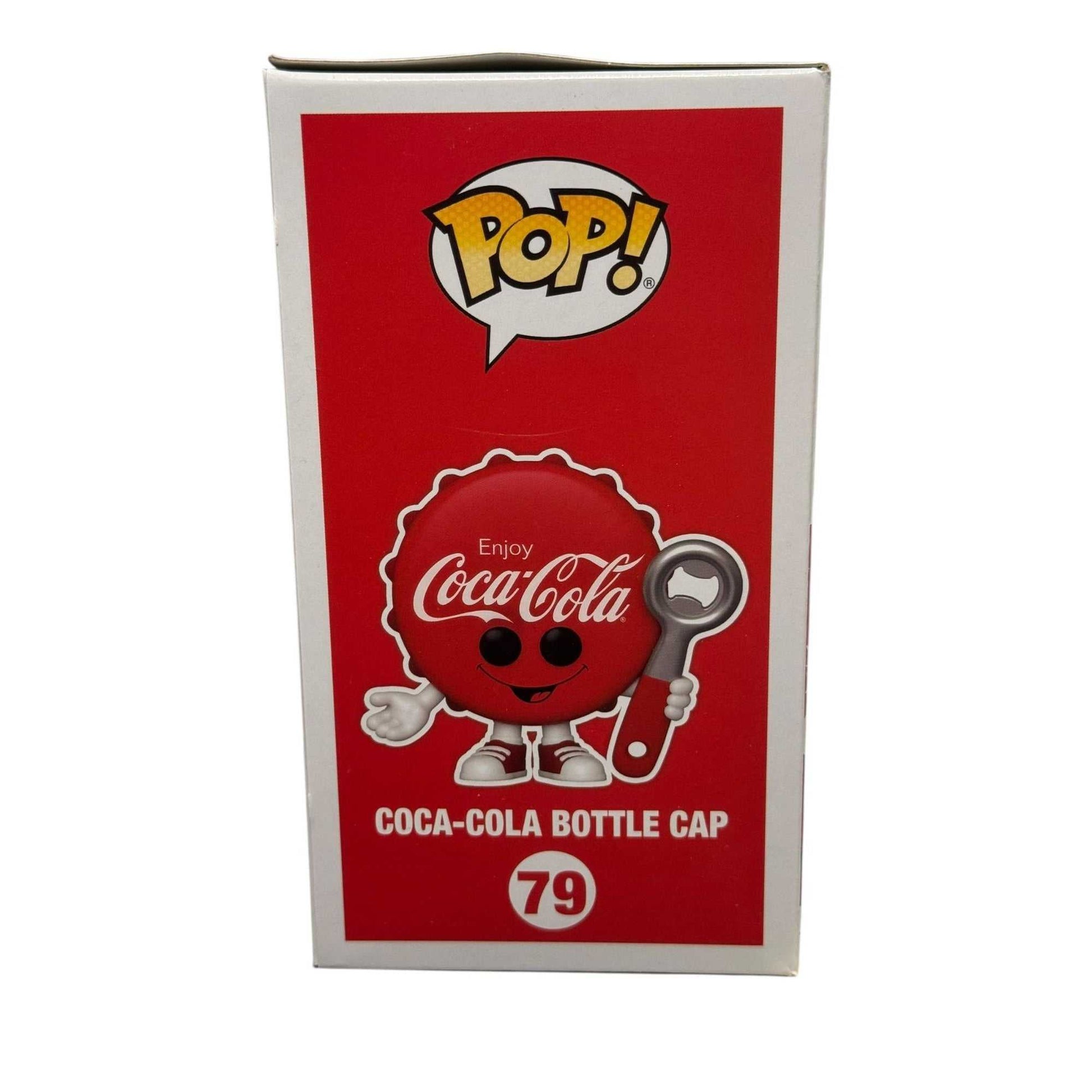 Funko POP Coca-Cola Bottle Cap limited edition vinyl figure in original box, number 79, red character with bottle opener accessory.