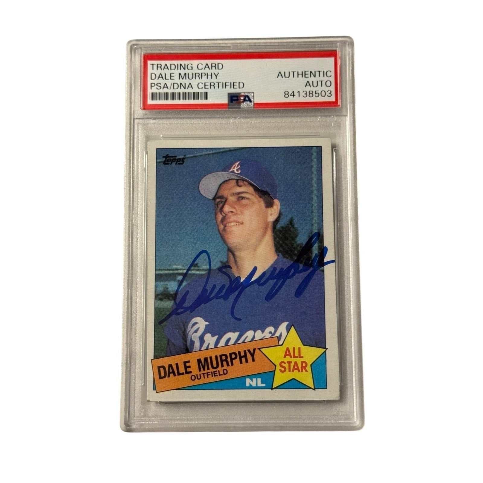 Dale Murphy signed 1988 Topps All Star baseball card PSA DNA certified Braves collectible