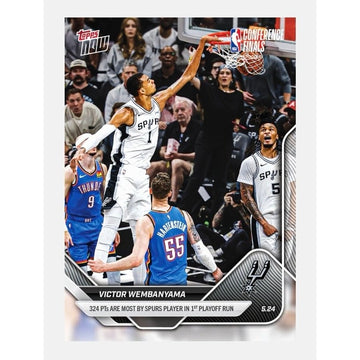 6900 Printed Victor Wembanyama Topps NOW Card #320 NBA Spurs Playoffs Record