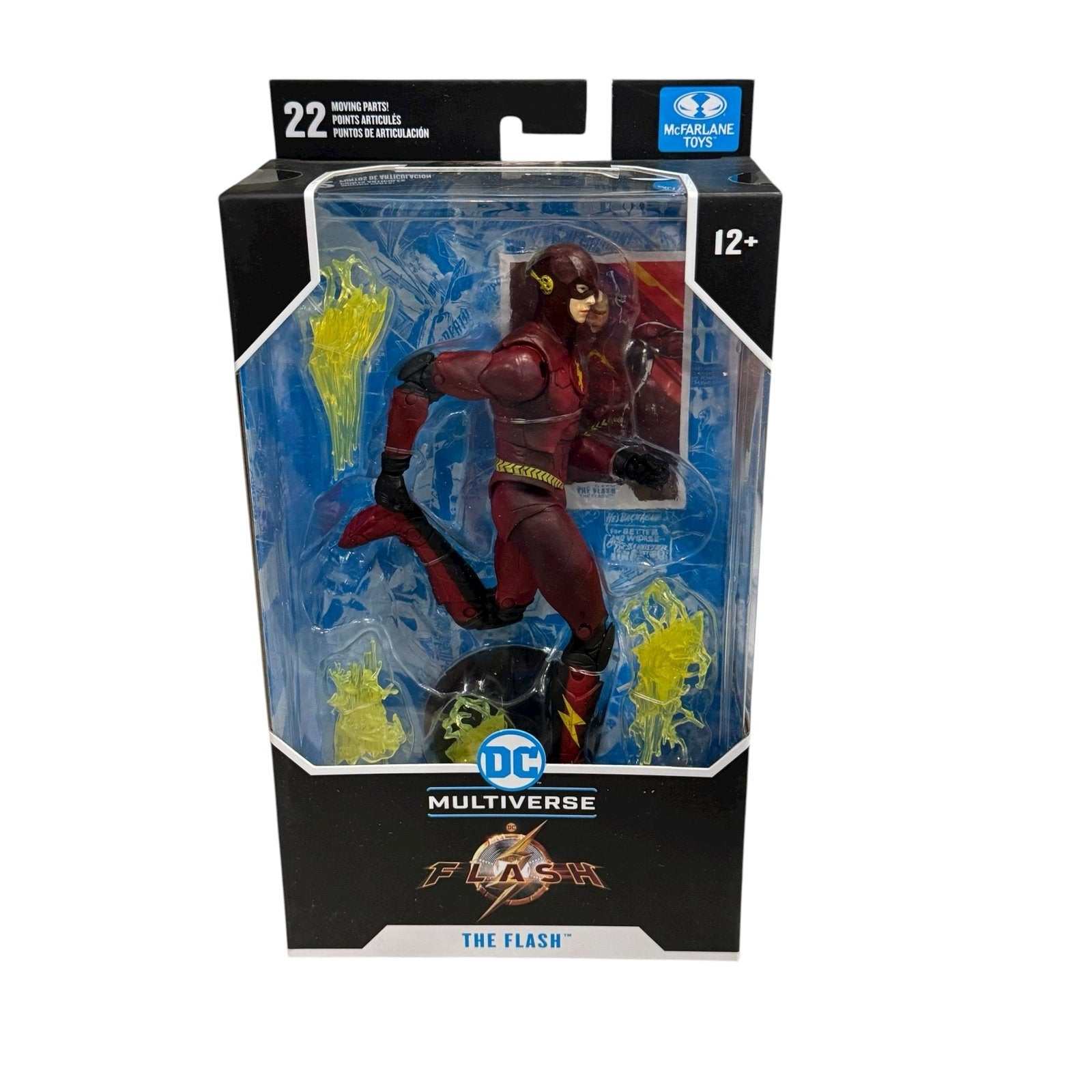 McFarlane DC Multiverse The Flash Movie 7-inch action figure with 22 articulation points and lightning accessories in sealed packaging