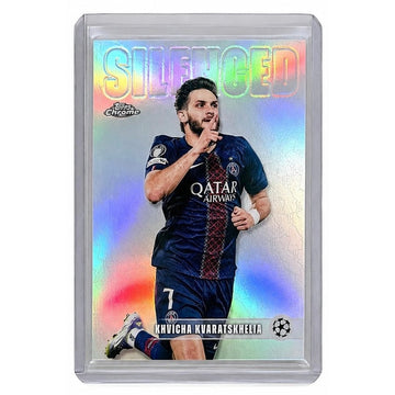 Khvicha Kvaratskhelia Silenced Insert PSG UEFA Champions League Topps Chrome