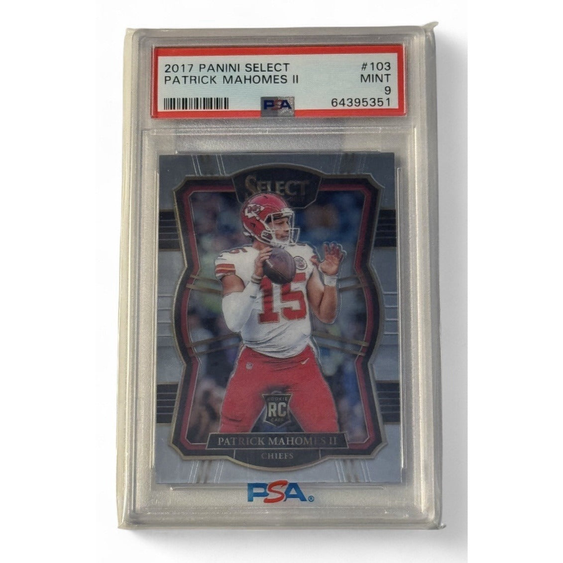 2017 Panini Select Silver Prizm Patrick Mahomes II RC* 103 NFL KC Chiefs - PSA 9