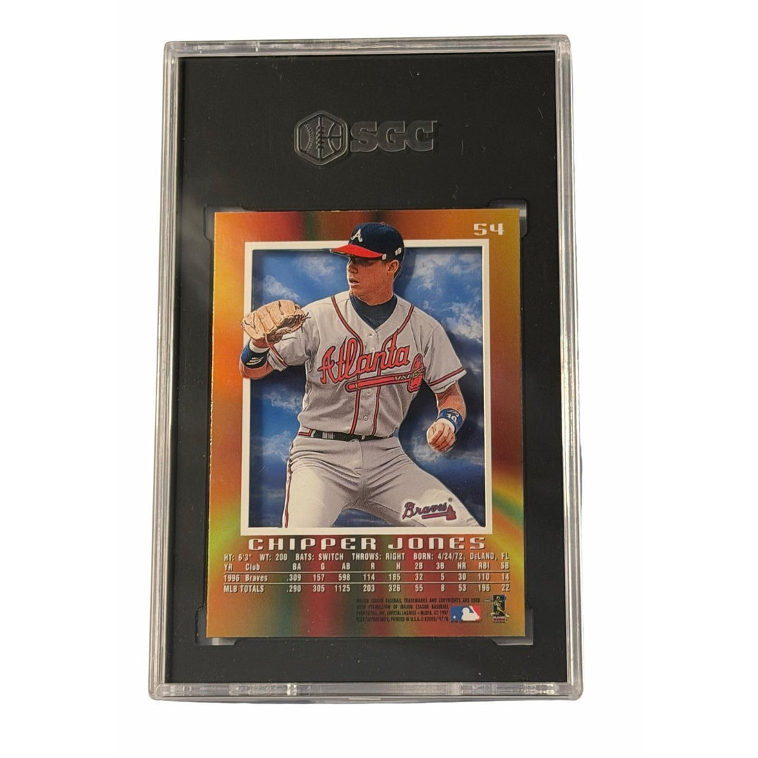 Chipper Jones 1997 SkyBox E-X 2000 #54 SGC 6 MLB Atlanta Braves Hall of Fame