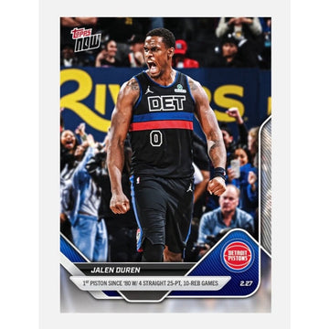 ONLY 570 Printed Jalen Duren 2025-26 Topps NOW Card 187 NBA Detroit Pistons