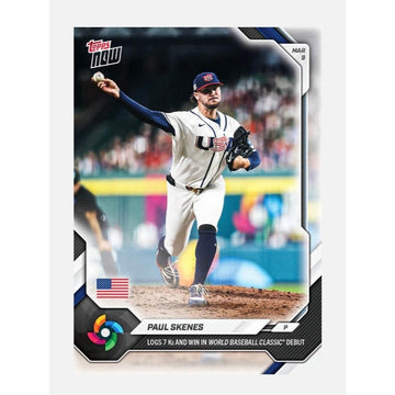 ONLY 7570 Printed Paul Skenes 2026 Topps NOW WBC Card 20 MLB USA Debut