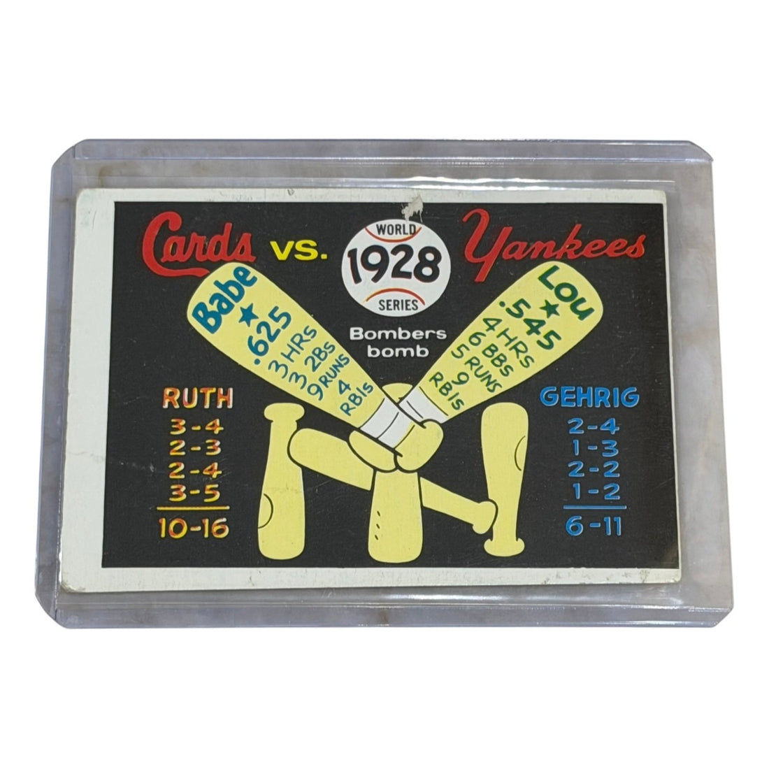 World Series Fleer 1968 Fleer World Series 25 Babe Ruth Lou Gehrig 1928 MLB Yankees vs Cardinals