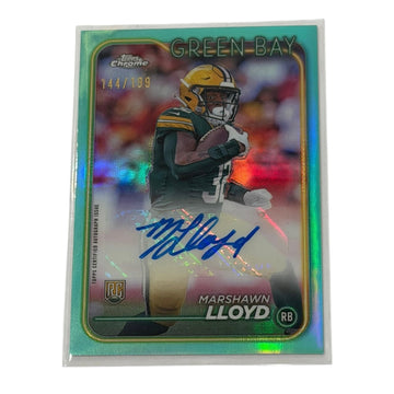 /199 Marshawn Lloyd RC 2024 Topps Chrome Auto RA-MLL NFL Green Bay