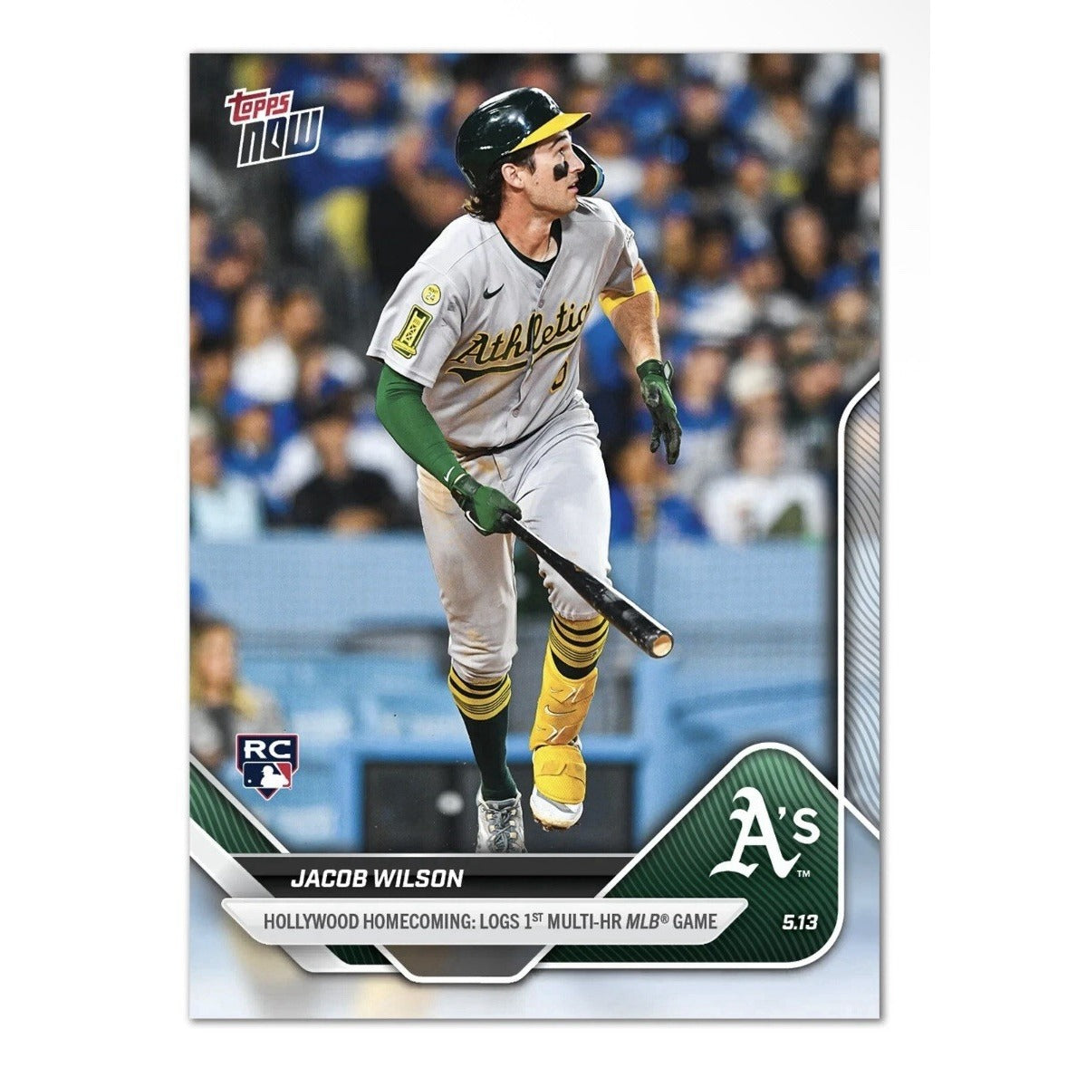 2025 Topps Now Jacob Wilson RC* 1st Multi-HR Game* - MLB Oakland A’s - Card #177