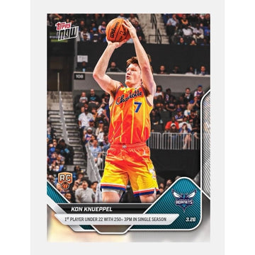 9611 Printed Kon Knueppel RC 2025-26 NBA Topps NOW Card #228 Hornets Rookie