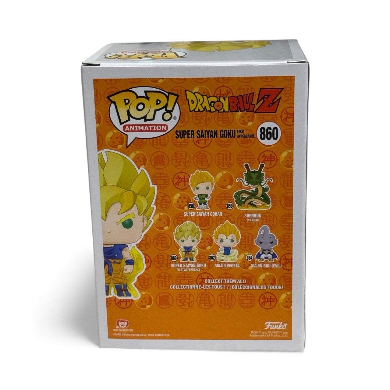 Funko Pop Animation Dragon Ball Z Super Saiyan Goku #860 collectible box back view