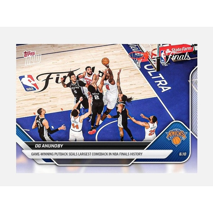 OG Anunoby 2026 Topps NOW #336 NBA Finals New York Knicks Game Winner Card — original photo 1