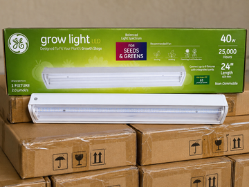 GE 24" LED Grow Light 40W Seeds & Greens 25,000 Hours New