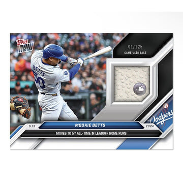 84 /125 Mookie Betts Relic Card 2024 MLB TOPPS NOW® - LA Dodgers Card #188A