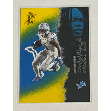 2025 Topps Signature Class Jahmyr Gibbs 2025 Topps Signature Class Jahmyr Gibbs Round 5 Pick 12 Detroit Lions Insert