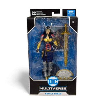 Limited edition Wonder Woman DC Multiverse action figure by Todd McFarlane with sword and display base in sealed packaging