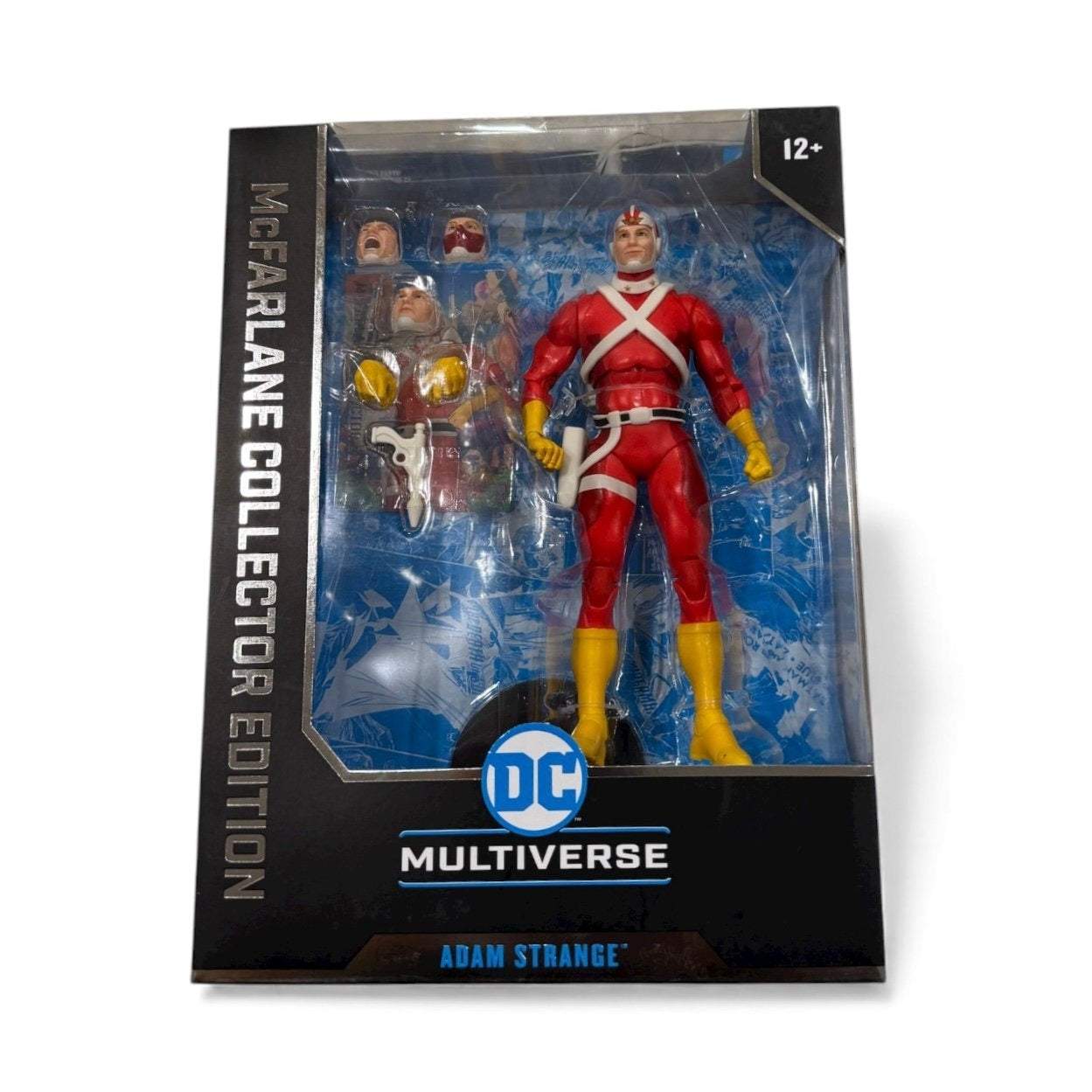 DC Multiverse Adam Strange McFarlane Collector Edition figure with accessories in sealed packaging