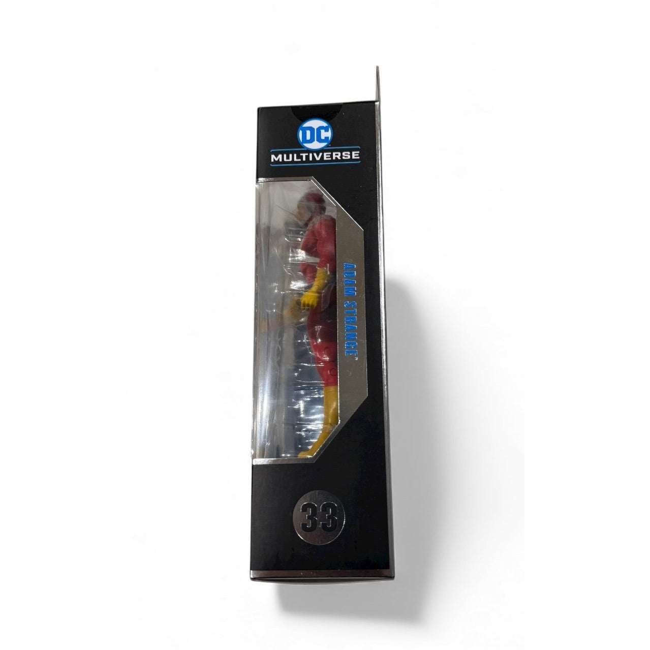 DC Multiverse Adam Strange McFarlane collectible figure in sealed packaging with jetpack and alternate heads