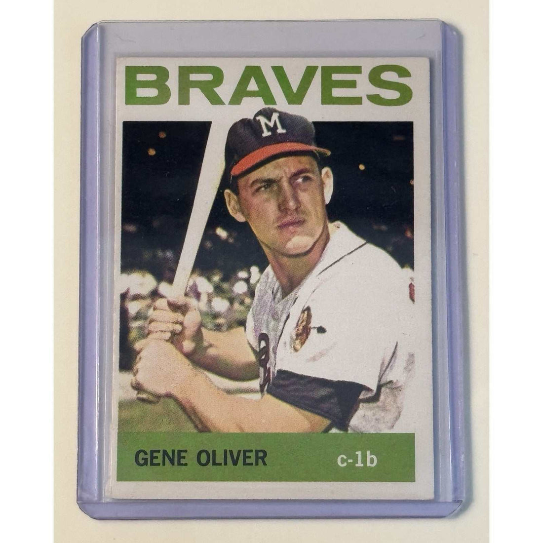 1964 Topps Baseball card #316 Gene Oliver Milwaukee Braves VG-EX condition in protective case