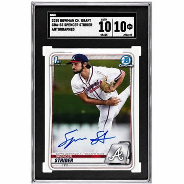 Spencer Strider RC Auto 2020 Bowman Chrome Draft MLB Braves SGC 10/10