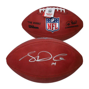 Sam Darnold Autographed Wilson Duke Full-Color NFL Football Signed #14 Seahawks