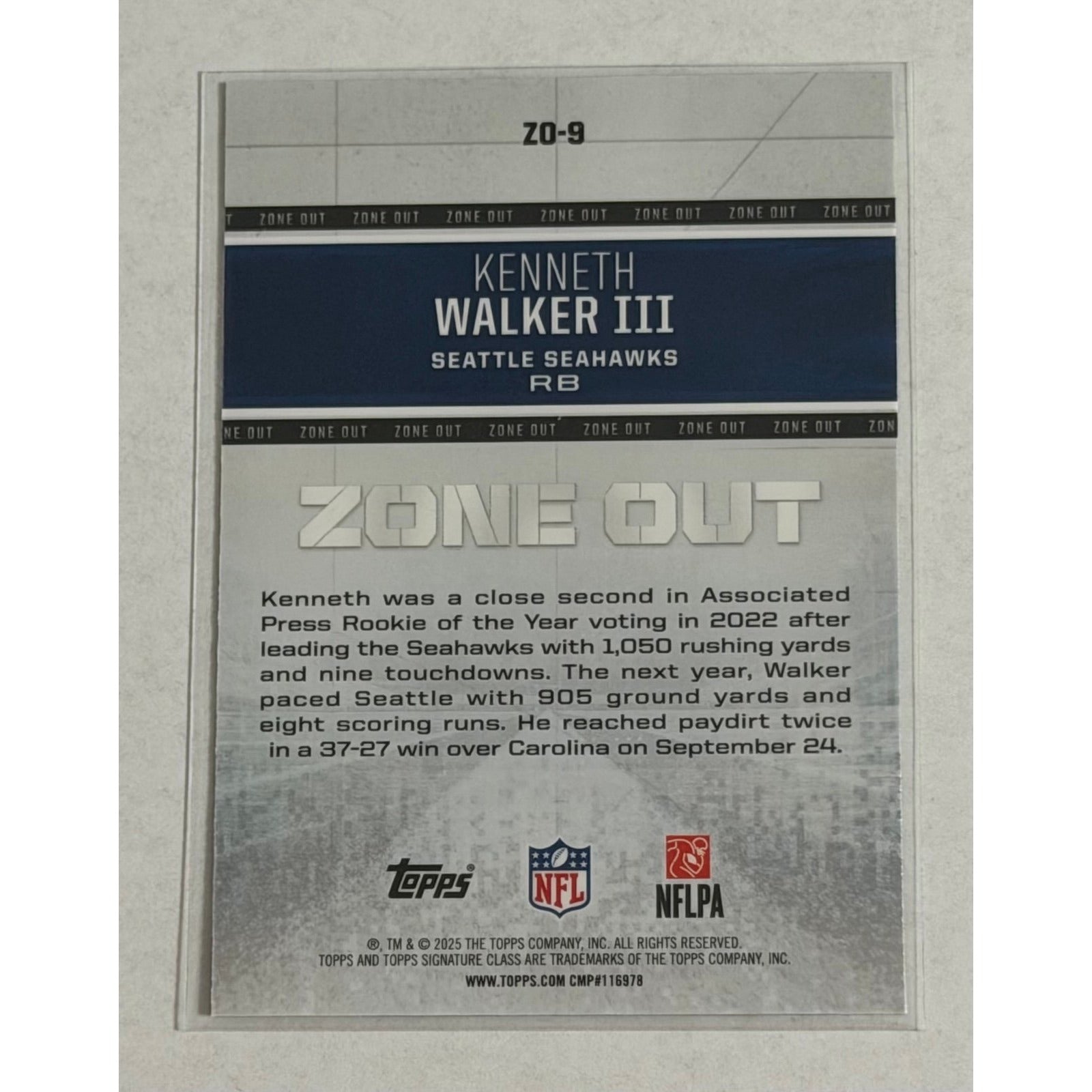 2025 Topps Signature Class Kenneth Walker 2025 Topps Signature Class Kenneth Walker III Total Touchdowns Zone Out Seattle