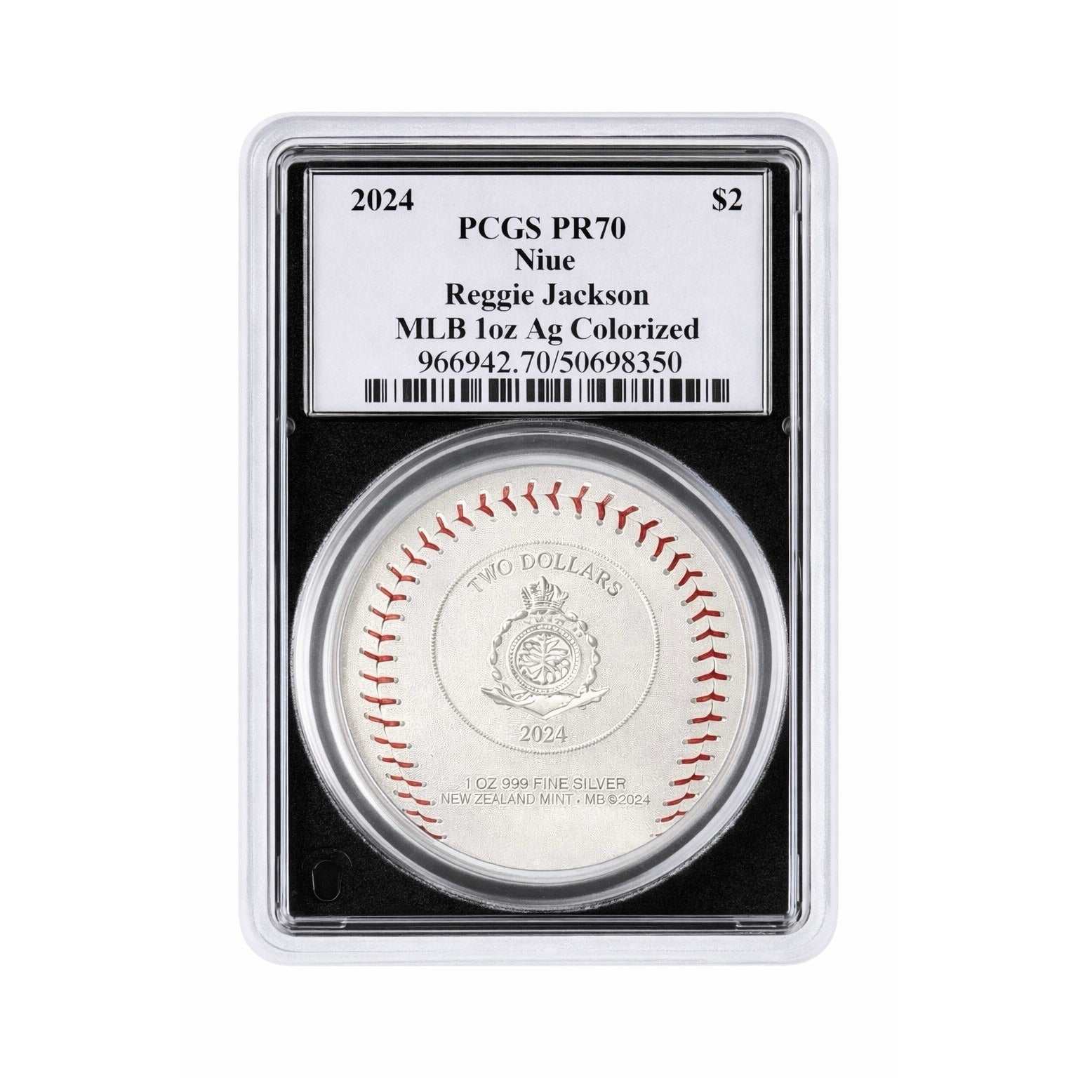 2024 $2 MLB Reggie Jackson silver coin PCGS PR70 proof collectible