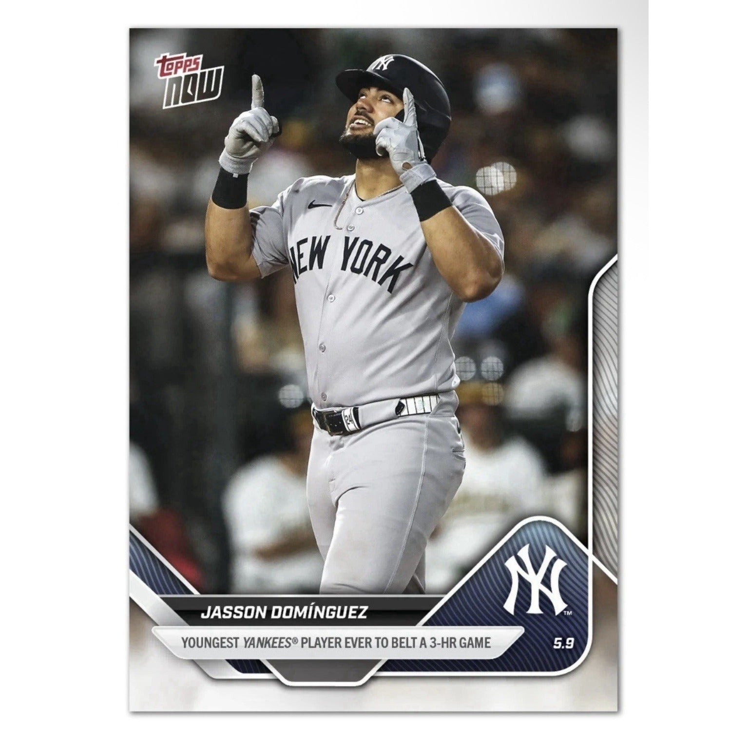 2025 Topps Now Jasson Dominguez* Youngest Ever 3HR Game - NY Yankees - Card #159
