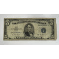 1953 $5 Silver Certificate featuring Abraham Lincoln with blue Treasury seal vintage U.S. currency note