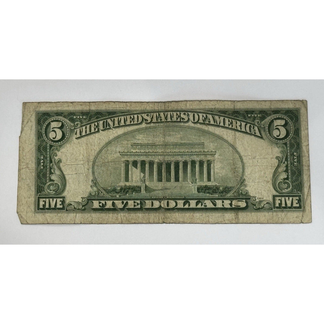 1953 5 Silver Certificate Blue Seal 1953 5 Silver Certificate Blue Seal Vintage U.S. Currency Note Lincoln