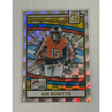 Nik Bonitto Donruss 2025 Donruss Nik Bonitto Action All Pros AAP-NBO Silver Holo Broncos Insert Card