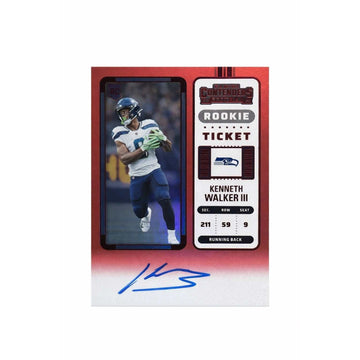 Kenneth Walker III RC 2022 Panini Contenders Rookie Ticket Auto NFL Seahawks #12