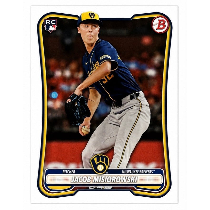 Jacob Misiorowski RC 2025 Bowman 35 Jacob Misiorowski RC 2025 Bowman 35 Rookie Card MLB Milwaukee Brewers Pitcher