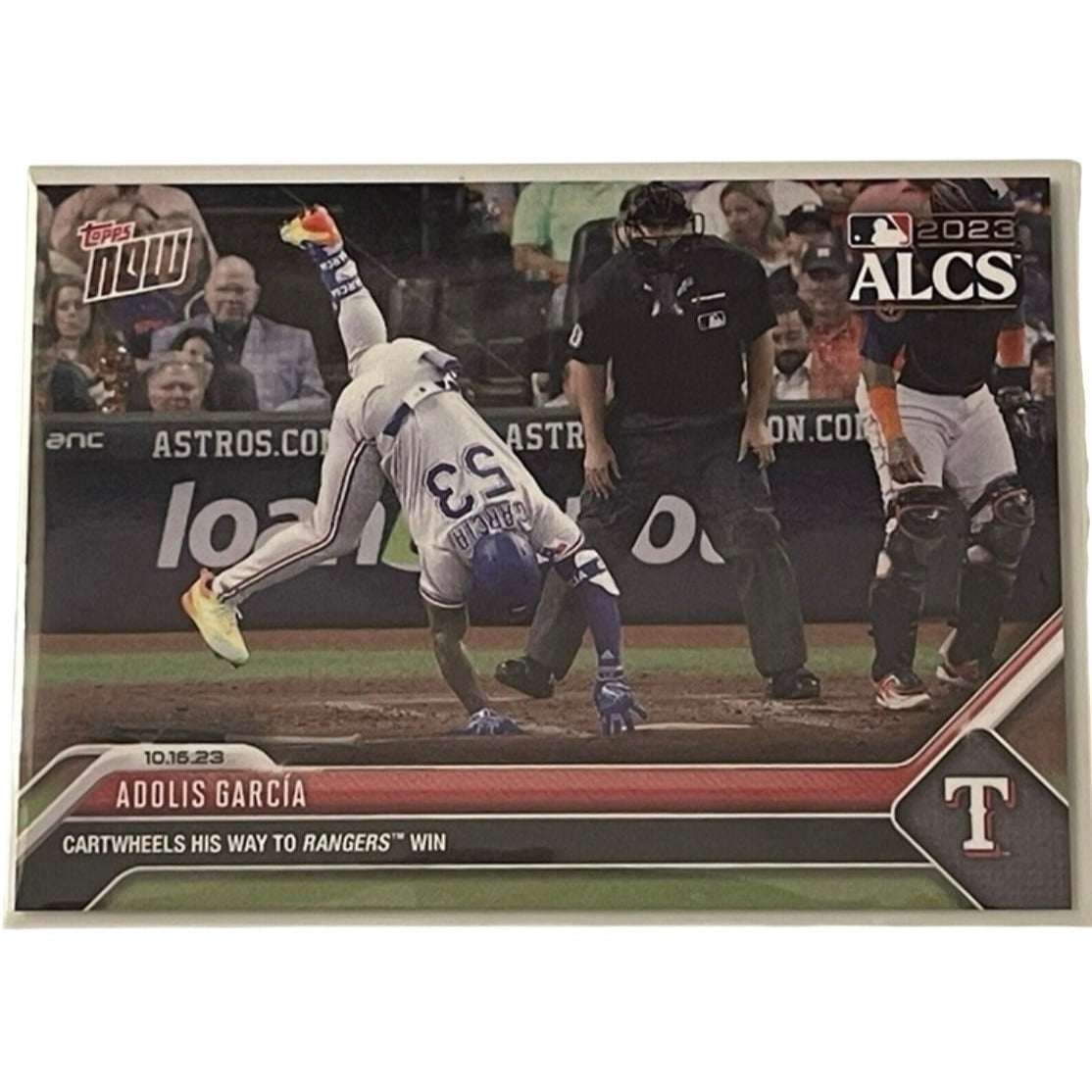 ALCS 2023 Adolis García Texas Rangers cartwheel Topps NOW baseball card