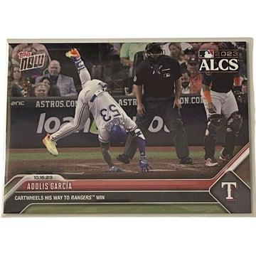 ALCS 2023 Adolis García Texas Rangers cartwheel Topps NOW baseball card