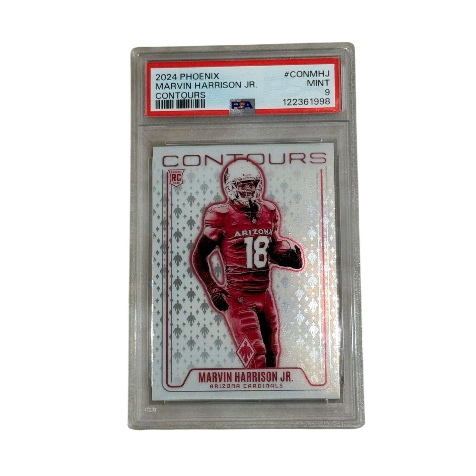 2024 Marvin Harrison Jr Phoenix Contours rookie card PSA 9 Mint Arizona Cardinals football collectible