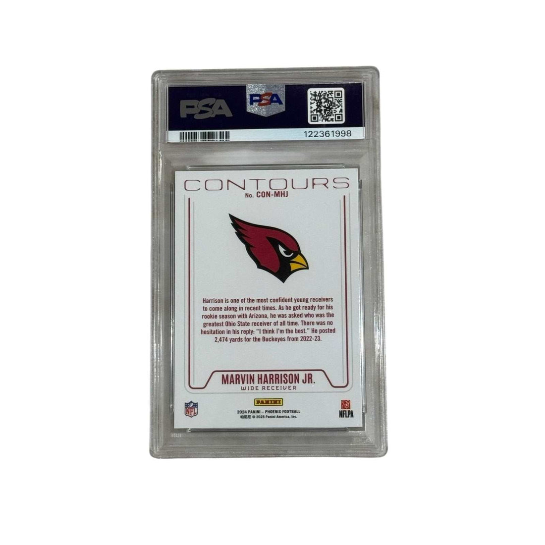 2024 Marvin Harrison Jr Phoenix Contours rookie card PSA 9 Mint Arizona Cardinals football collectible