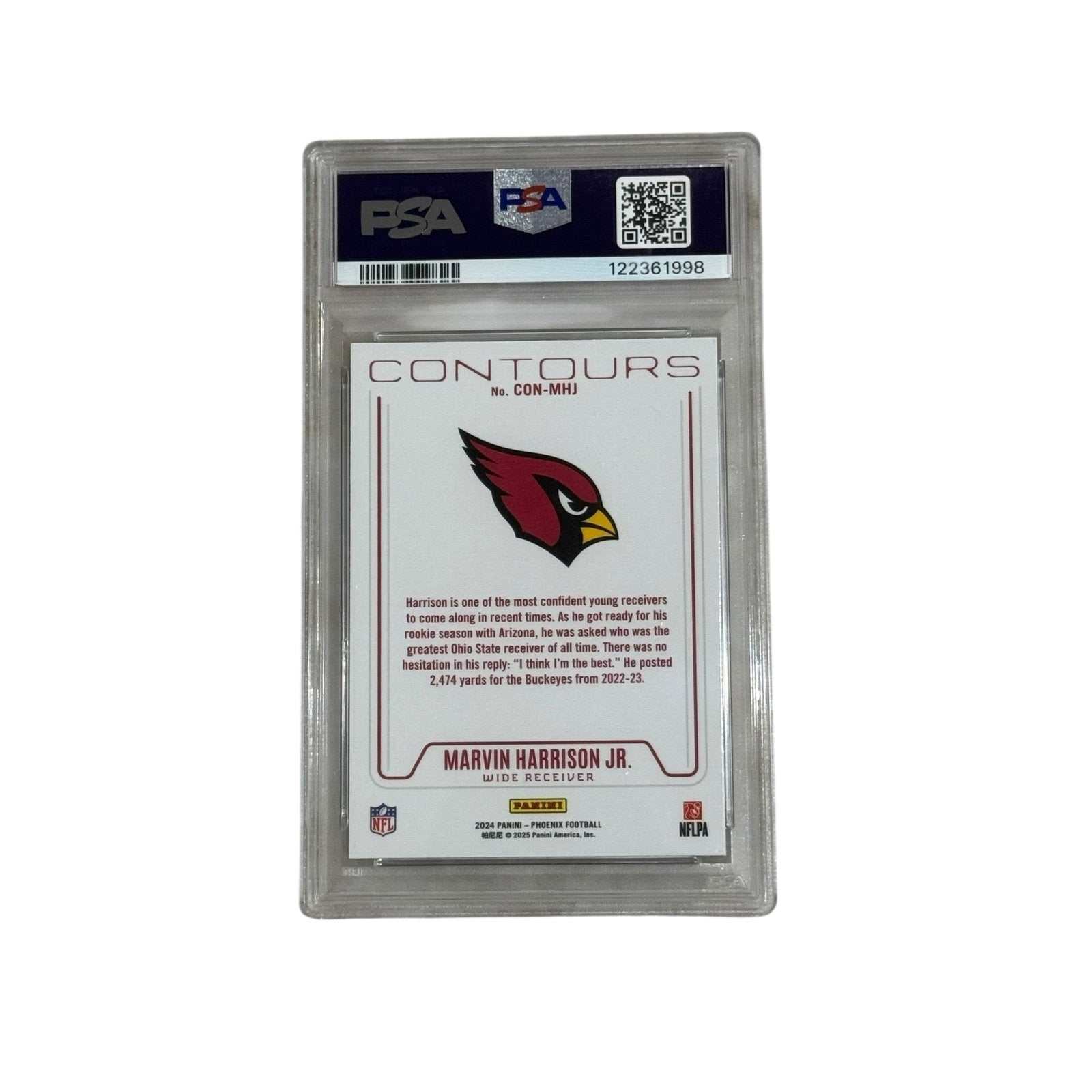 Marvin Harrison Jr 2024 Phoenix Contours Rookie Card PSA 9 Mint Arizona Cardinals football collectible