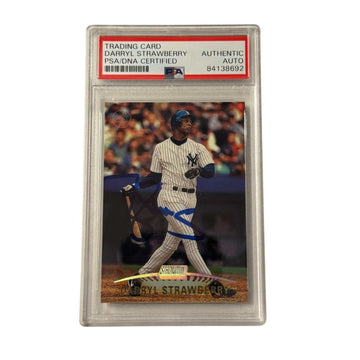 1993 Darryl Strawberry signed Stadium Club baseball card PSA DNA certified Yankees autograph collectible