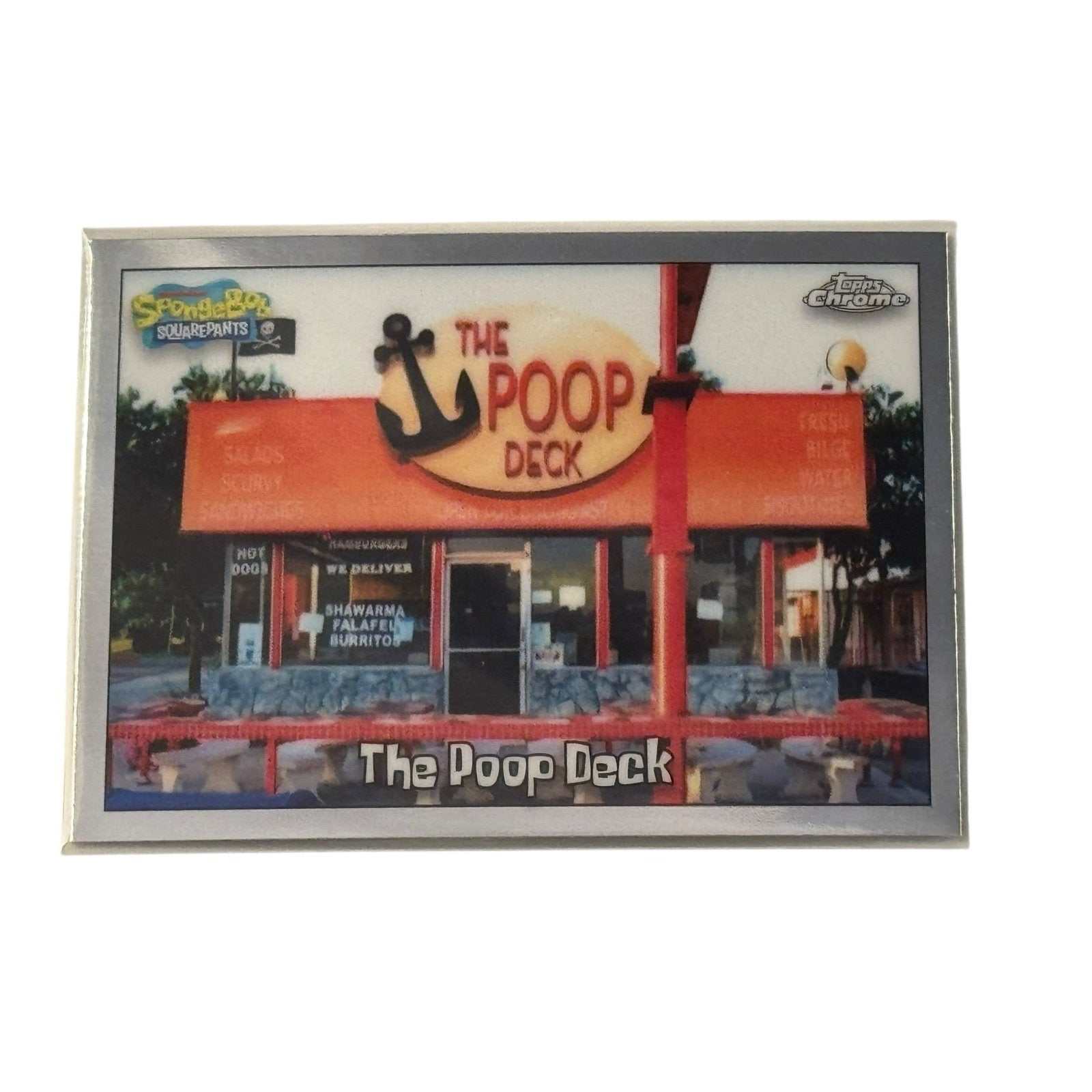 Topps Chrome SpongeBob 25th Anniversary The Poop Deck #119 trading card with Near Mint condition and clear character text