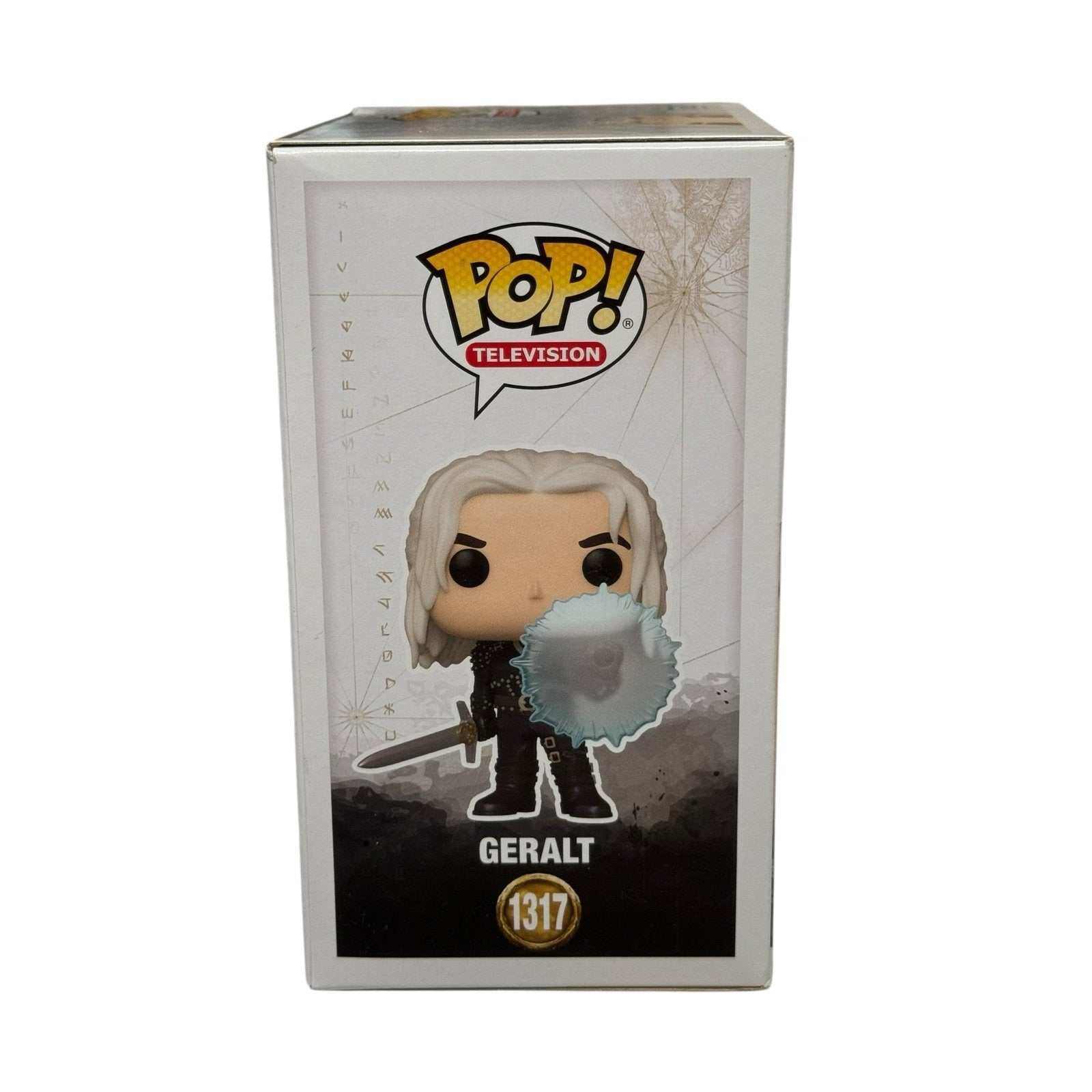 Geralt Funko Pop 1317 The Witcher Netflix sword attack edition figure in box with shelf wear