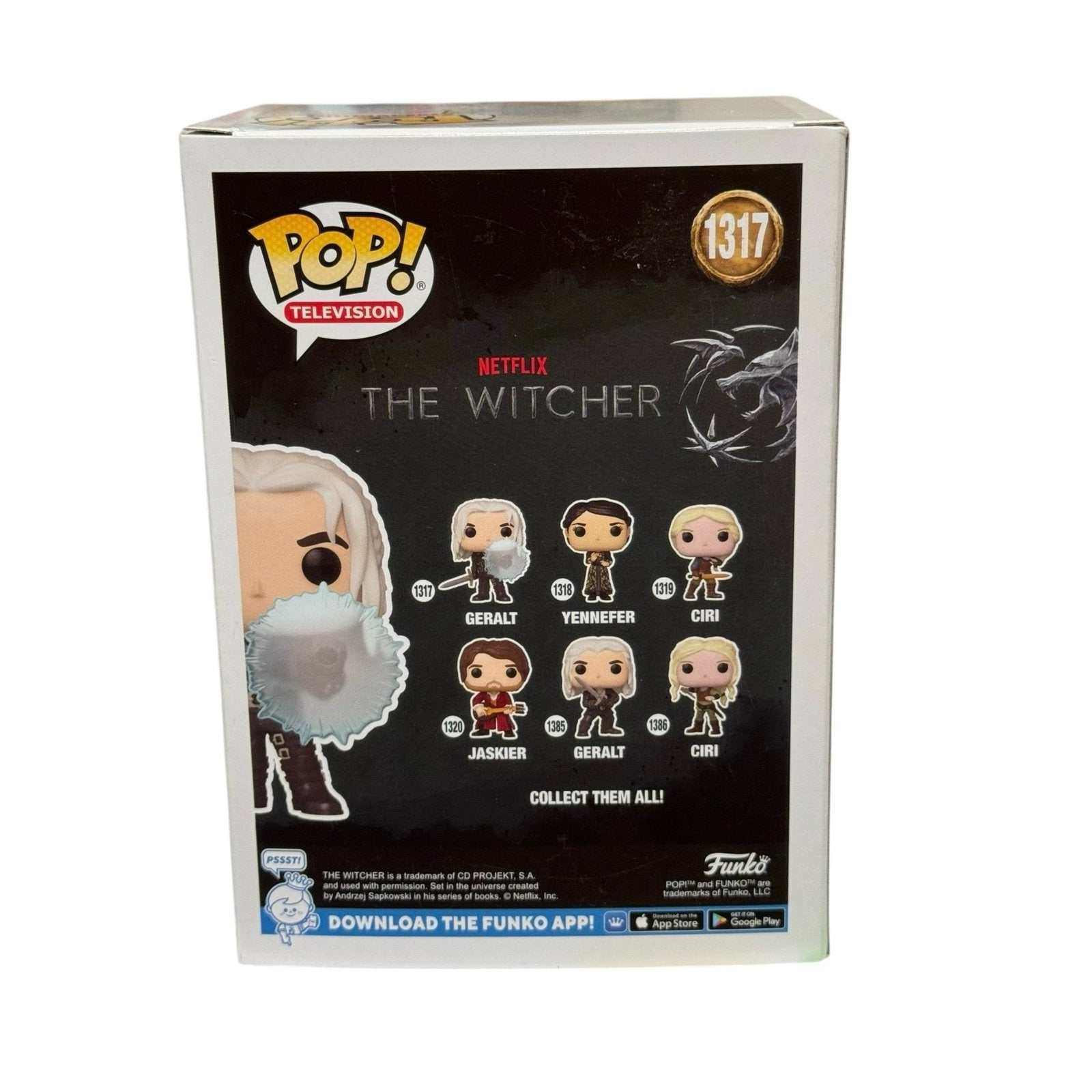 Geralt Funko Pop 1317 sword attack edition figure from Netflix The Witcher with detailed sculpt and shelf-worn box