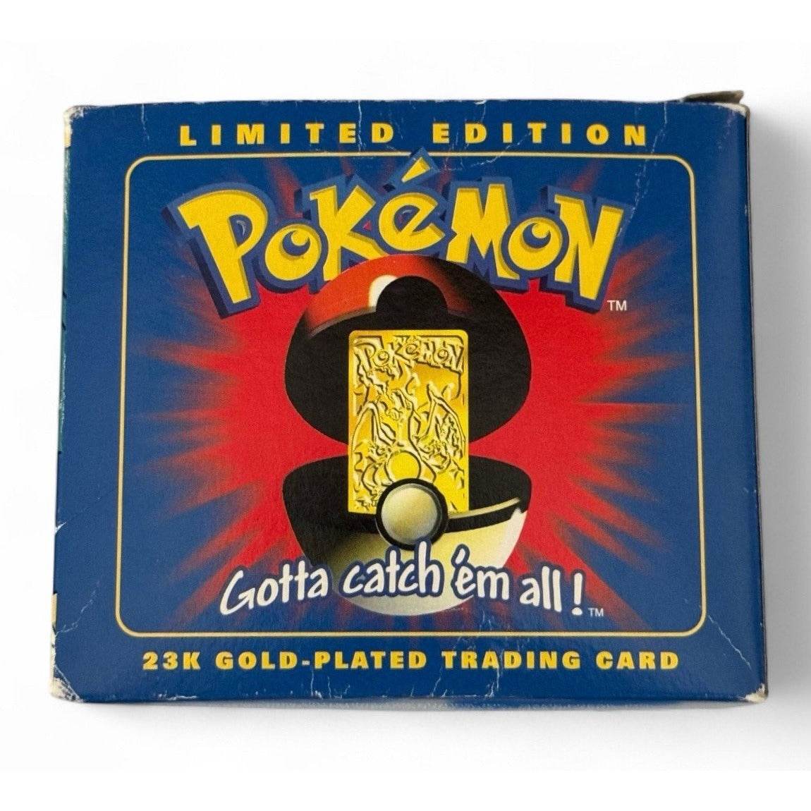 Vintage 1999 Pokémon Charizard 23K gold-plated card sealed Burger King promo packaging