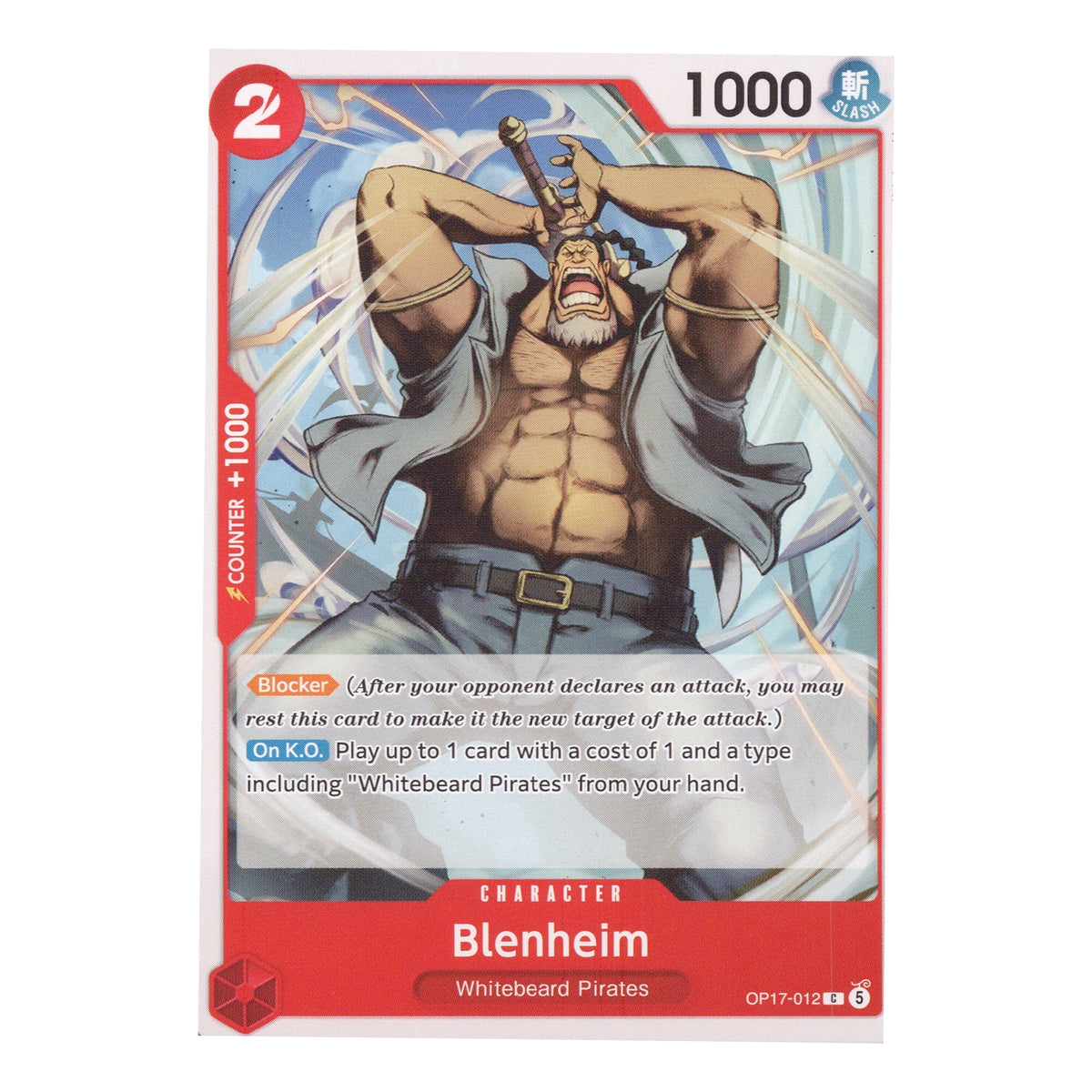 Blenheim OP17-012 Common English One Piece TCG Card NM