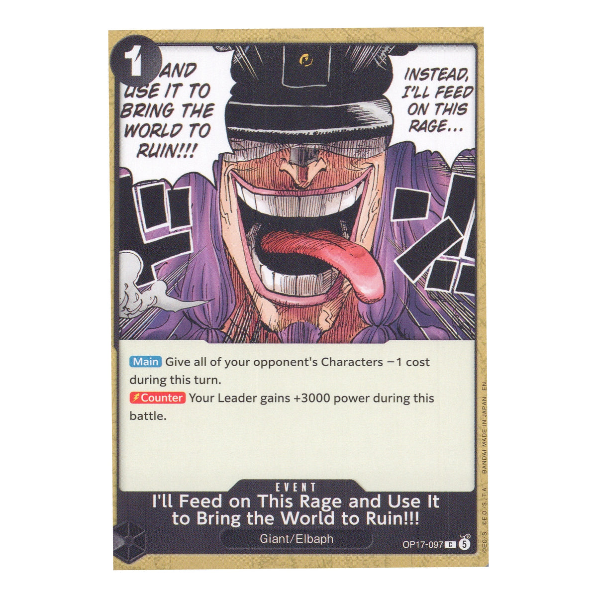 I'll Feed on This Rage OP17-097 Common English One Piece TCG Card NM (2)