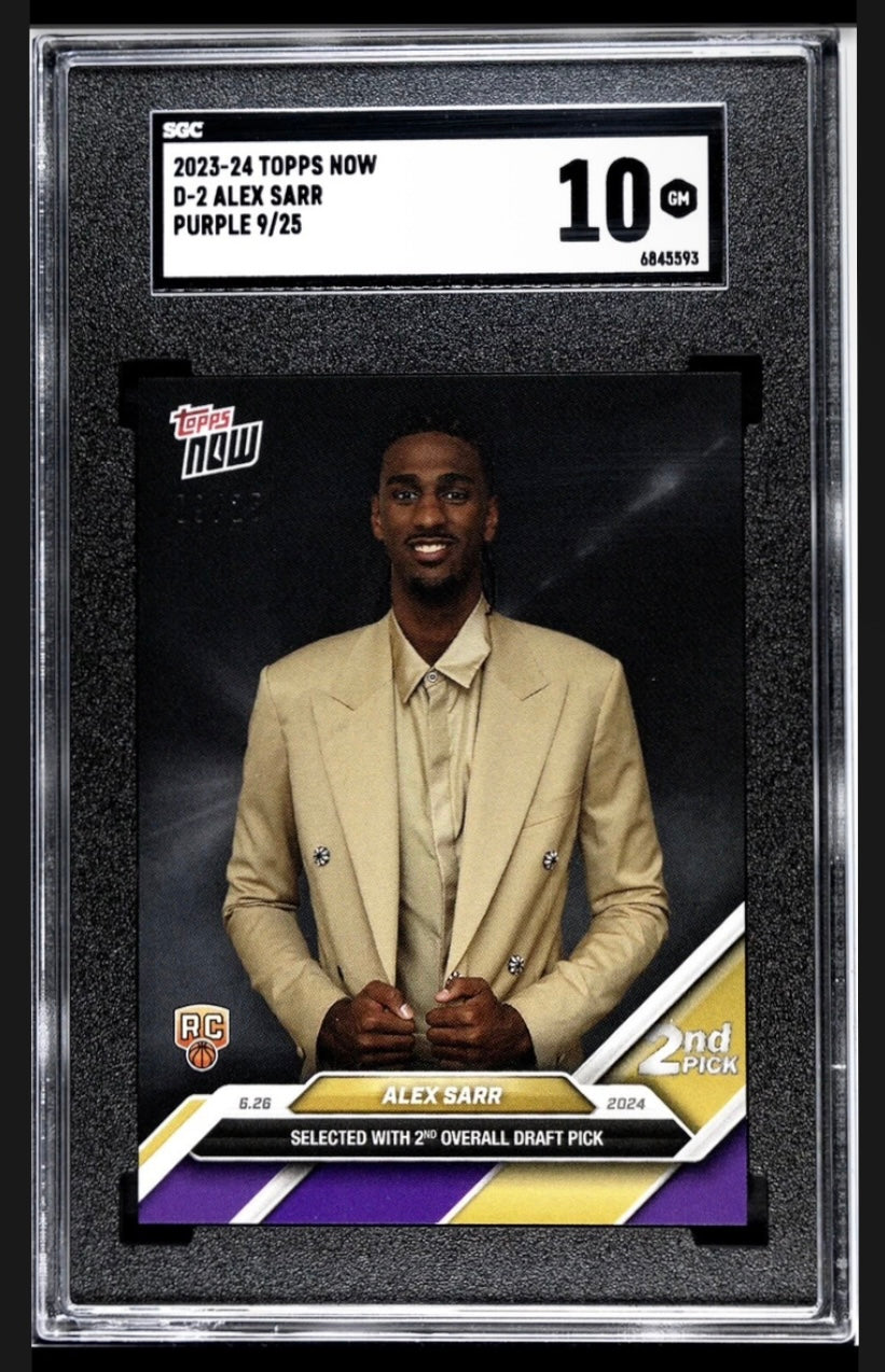 09/25 Alex Sarr RC - 2024 Topps Now - NBA Draft Night - Wizards Rookie Card #D-2