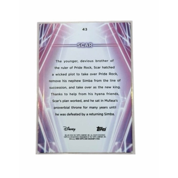 Disney Topps Neon Iconic Scar Diamante Parallel Card #43 The Lion King